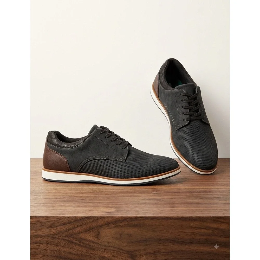 Aldo Derby Shoes Mens 12 Black/Brown Excellent